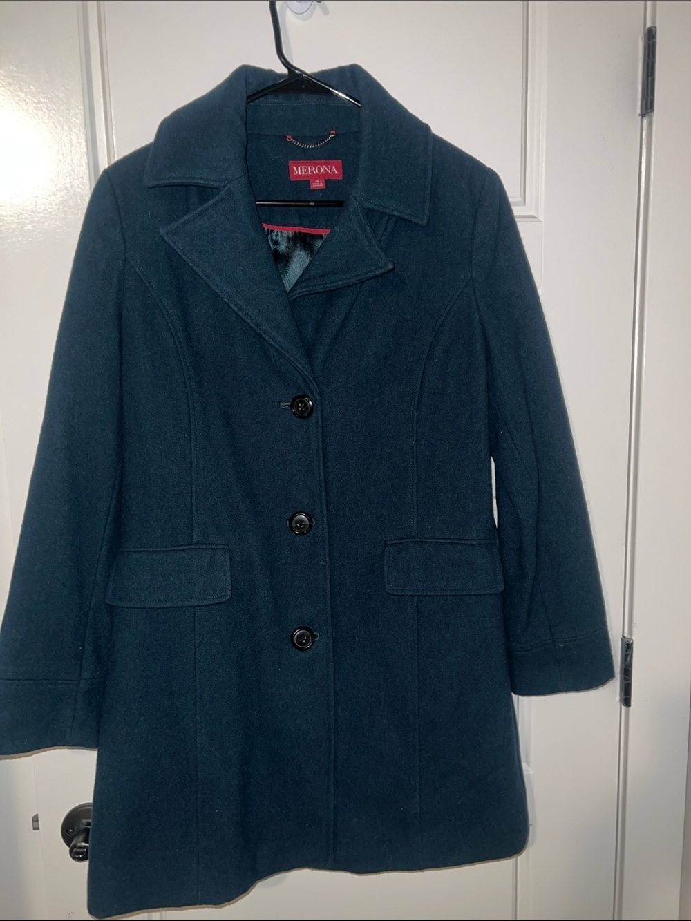 Merona Women's Teal Button-Front Pea Coat